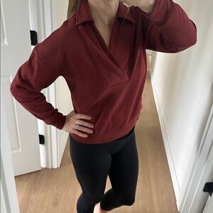 Banana Republic V-neck Sweatshirt - red